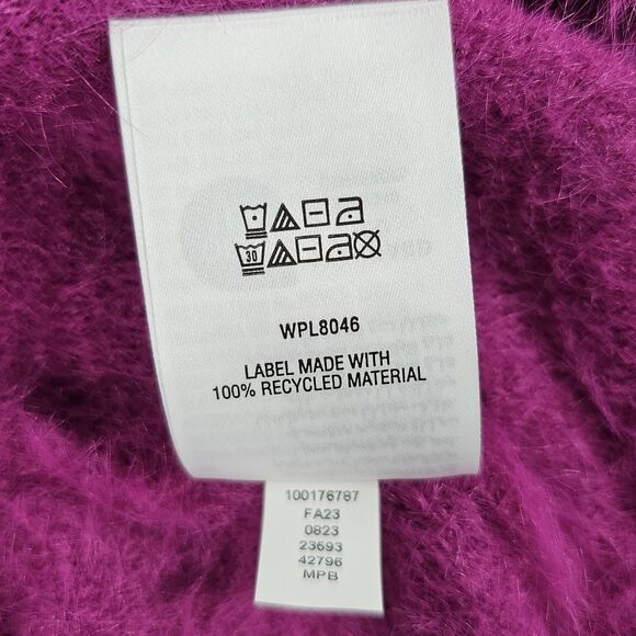 I.n.c. International Concepts Eyelash-Knit Fuzzy Sweater Burnished Berry Size L - Picture 7 of 10